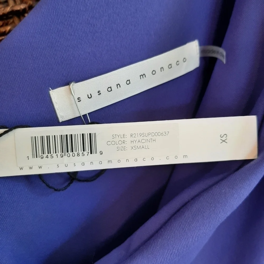 NWT Revolve Susana Monaco XS One Shoulder Dress Purple New Year's Eve Wedding - Picture 6 of 7